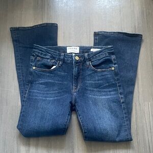Frame Denim Women's Dark Blue Flare Jeans cropped